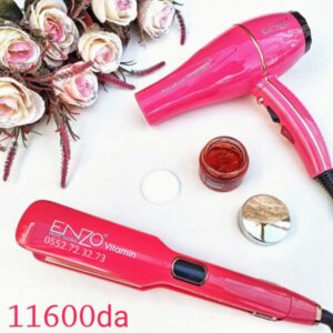 Pack lisseur Enzo En-3821 + séchoir Enzo rose En-111