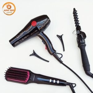 Gamme Enzo Noir ( Séchoir 8860 noir +Brosse En-4101 noir +Boucleur En-9101 noir)